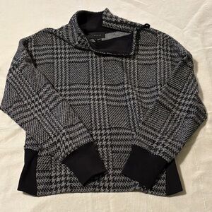 Theory Black and Gray Knit Top